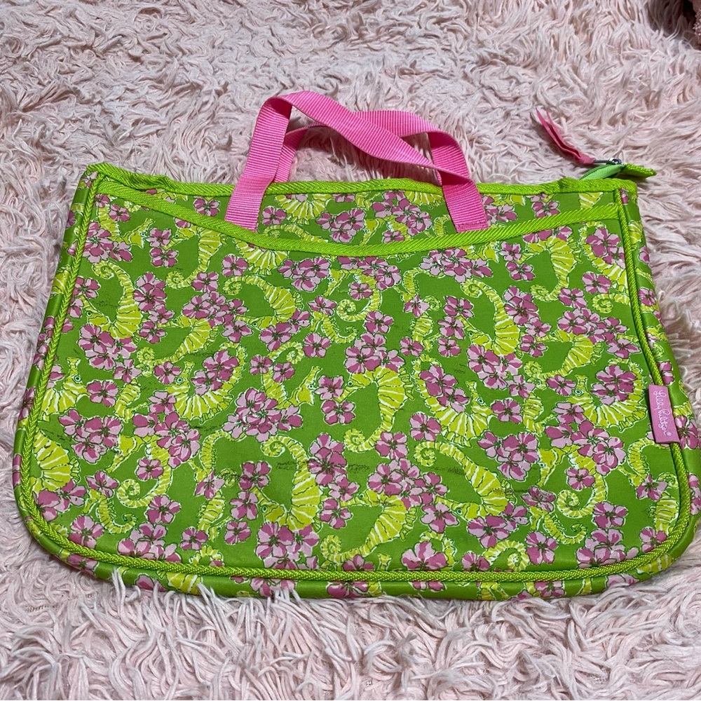 Lilly Pulitzer neoprene laptop bag GUC